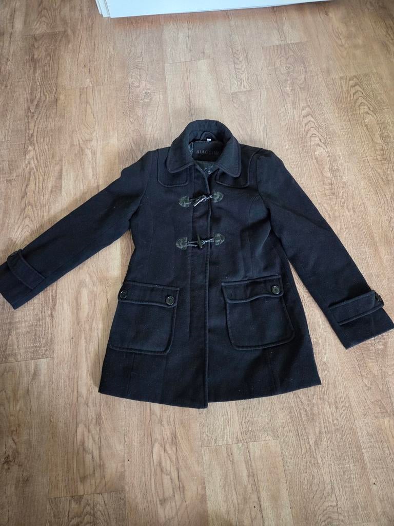 Biaggini Dames Dufflecoat Zwart Maat 40, Kleding | Dames, Ophalen of Verzenden, Gedragen, Maat 38/40 (M), Zwart