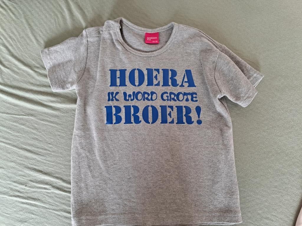 Hoera ik word grote broer shirt maat 110/116, Kinderen en Baby's, Kinderkleding | Maat 110, Ophalen of Verzenden, Shirt of Longsleeve