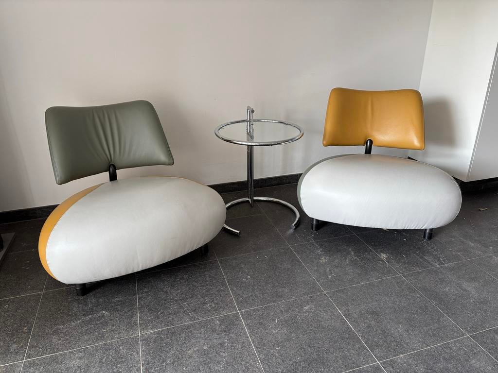 Set van 2 Leolux fauteuils - Modern design, Huis en Inrichting, Fauteuils, Gebruikt, Leer, 75 tot 100 cm, Ophalen