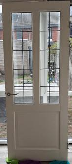 Binnendeur met glas in lood, Doe-het-zelf en Verbouw, Deuren en Horren, Ophalen, Gebruikt, 80 tot 100 cm, 215 cm of meer