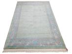 Handgeknoopt Oriental wol tapijt Nepal mint green 173x235cm, Crème, Nepal modern oosters vintage oriental hype, 150 tot 200 cm