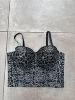 ZILVEREN KANT BUSTIER CORSET TOP ZWART MET PAILLETTEN MAAT S, Kleding | Dames, Tops, Zwart, Nieuw, Ophalen of Verzenden, Maat 36 (S)