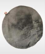 Nieuw fluffy rond vloerkleed faux fur antraciet grey 80x80cm