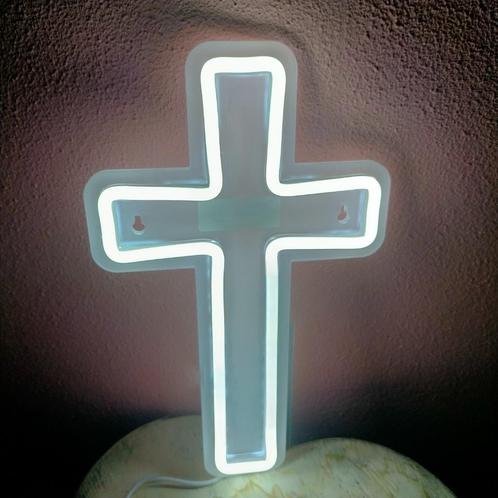 Neon LED verlichting 'kruis'1 op plexiglas, Huis en Inrichting, Lampen | Overige, Nieuw, Ophalen of Verzenden