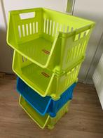 Curver stapelbare bakken 4 stuks, 43 cm breed, Doe-het-zelf en Verbouw, Kratten en Dozen, Ophalen, Zo goed als nieuw, Minder dan 40 cm