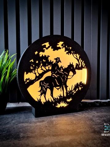 Decoratieve Lamp - Cowboy te Paard beschikbaar voor biedingen