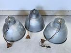 3 x hanglampen fabriekslampen metaal industrieel met ketting, Gebruikt, -, -, Ophalen of Verzenden