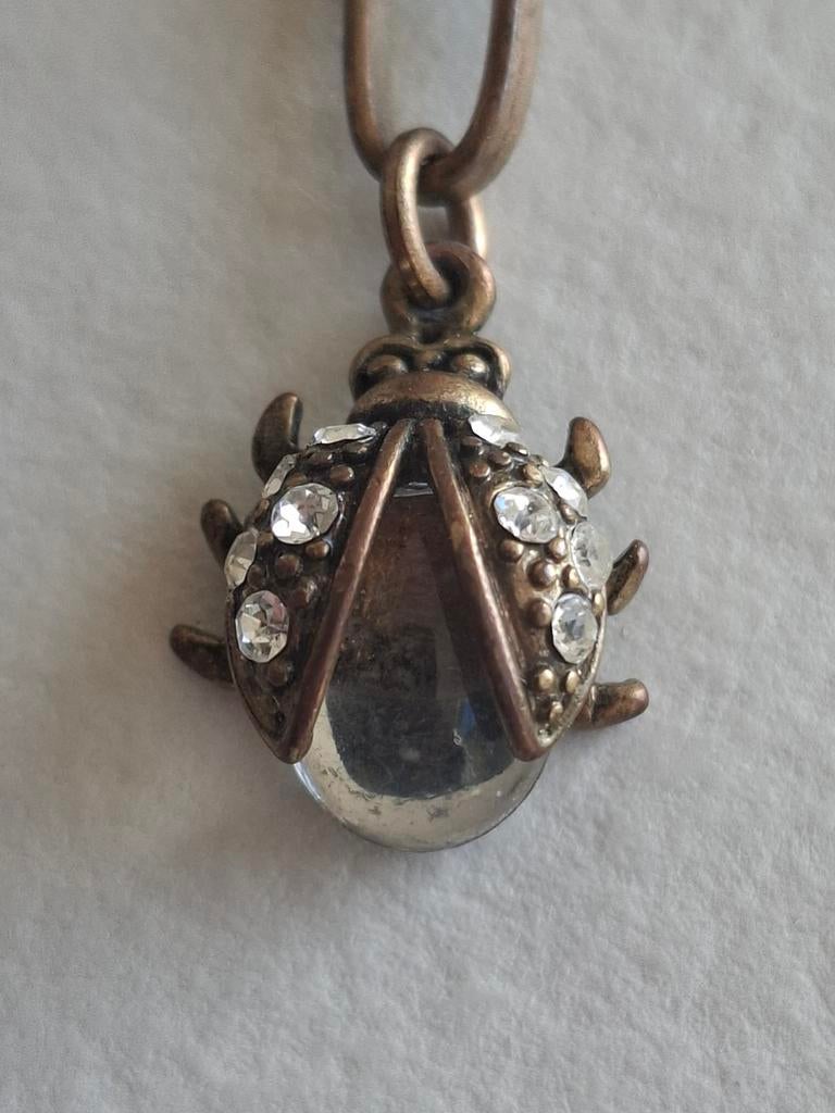 Pilgrim Deens design ketting met lieveheersbeestje, Ophalen of Verzenden, Zo goed als nieuw, Zilver, Overige materialen