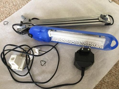 Lival tafellamp met zwanenhals blauw retro zgan, Huis en Inrichting, Lampen | Tafellampen, Zo goed als nieuw, 50 tot 75 cm, Ophalen of Verzenden