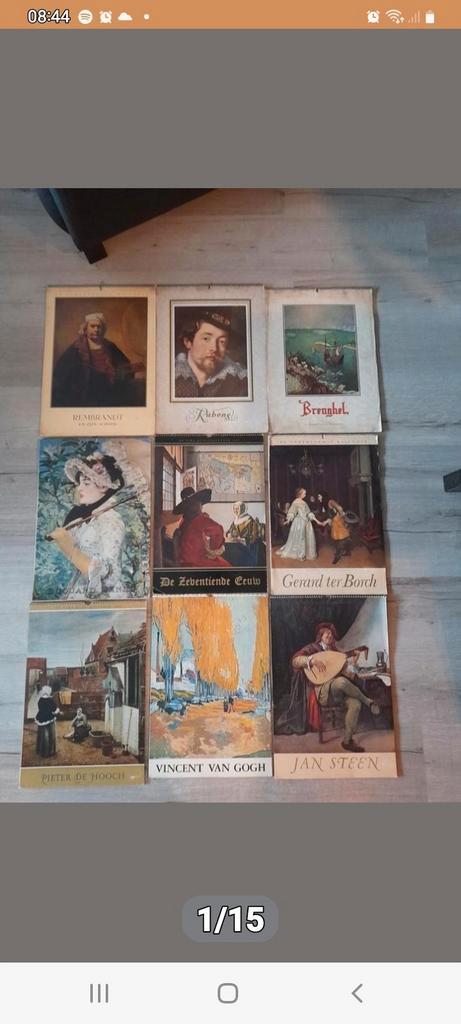 9 Oude Meesters Kalenders jaren 50 en 60, Diversen, Kalenders, Gebruikt, Jaarkalender, Ophalen of Verzenden