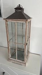 Mooi groot windlicht 78x 26 cm, Huis en Inrichting, Woonaccessoires | Kandelaars en Kaarsen, Ophalen, Gebruikt, Wit, 75 cm of meer