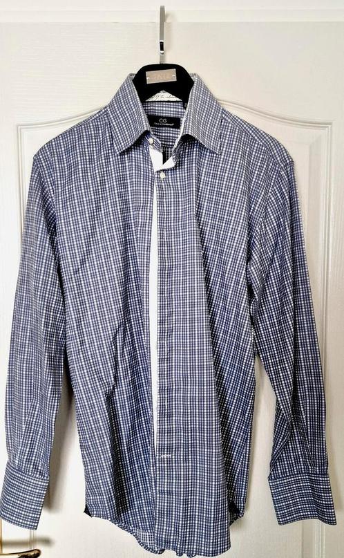 Circle of Gentlemen grijs/wit Italiaans overhemd mt. 41/16.5, Kleding | Heren, Overhemden, Zo goed als nieuw, Halswijdte 41/42 (L)