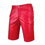 Rode kunstleren heren korte broek / mannen lederen, Nieuw, Verzenden, Rood