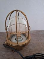 Oude messing scheepslamp vintage., Huis en Inrichting, Lampen | Hanglampen, Vintage, Ophalen of Verzenden, Zo goed als nieuw, Metaal