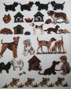 Borduurpatroon   Merklap Honden  nr 5990, Hobby en Vrije tijd, Borduren en Borduurmachines, Verzenden, Nieuw, Handborduren, Patroon