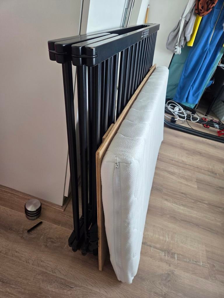Puck ledikant, opklapbaar, inc matras, Ophalen, Gebruikt, Eenpersoons, 190 cm of minder