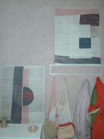 Zijde canvas abstract organisch hip gezien oa bij vt wonen, 50 tot 75 cm, Ophalen of Verzenden, Zo goed als nieuw, Schilderij