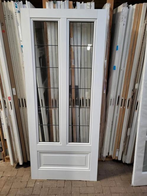 98x231cm binnendeur schuifdeur stomp incl glas in lood, Doe-het-zelf en Verbouw, Deuren en Horren, Nieuw, Binnendeur, 215 cm of meer