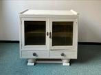 Vintage kastje met glazendeuren, Ophalen, Glas, Zo goed als nieuw, Minder dan 150 cm