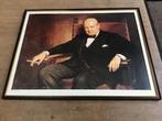 Ingelijste poster Winston Churchill, Verzamelen, Ophalen, Gebruikt, Met lijst, Deurposter of groter
