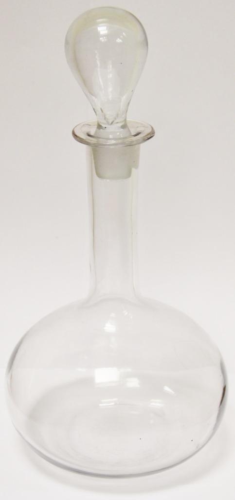 antieke glazen wijnkaraf met stolp, 30 cm., in prima staat, Antiek en Kunst, Antiek | Glas en Kristal, Ophalen of Verzenden
