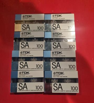 8 x TDK SA100 cassettebandjes geseald  beschikbaar voor biedingen