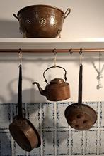 antieke rood koper pannen vergiet poffertjespan keteltje etc, Antiek en Kunst, Verzenden