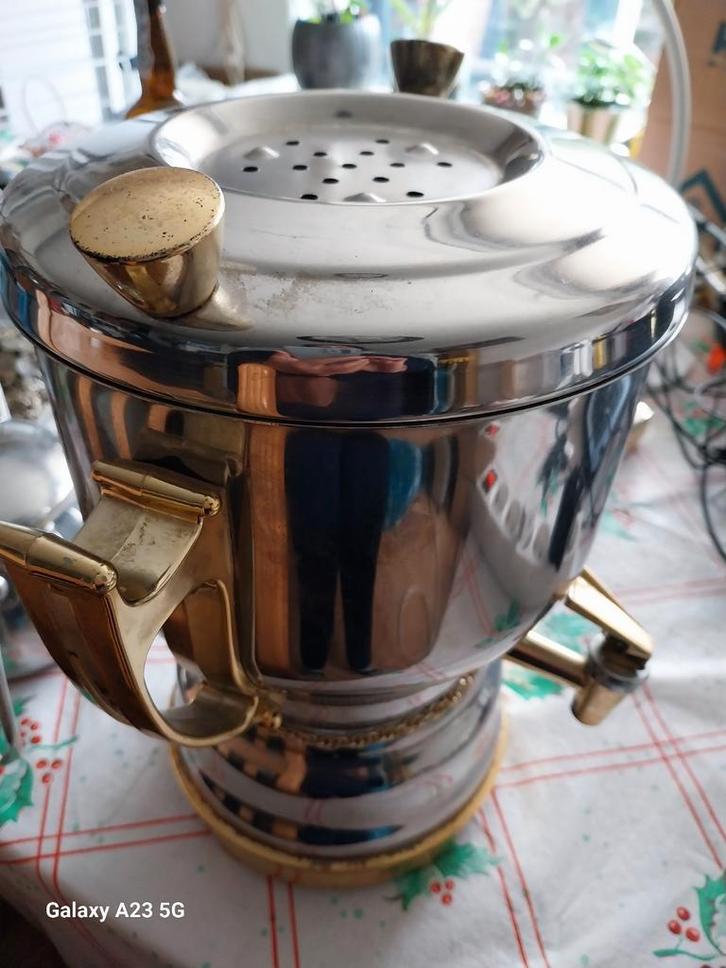 Samovar met Theepot Turks/ Russische Theeketel Elektrisch, Huis en Inrichting, Keuken | Keukenbenodigdheden, Zo goed als nieuw