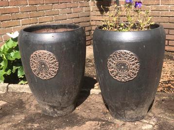 2 grote bloempotten beschikbaar voor biedingen