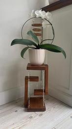 Houten “zwevende” Plantenzuil - Handgemaakt & Uniek!, Minder dan 60 cm, Ophalen of Verzenden, Zo goed als nieuw, Binnen