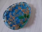 glazen blauw met groen mureno hanger met goudstof, Ophalen of Verzenden, Nieuw, Hanger