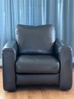Leren fauteuil zwart, Huis en Inrichting, Fauteuils, Ophalen, Gebruikt, 75 tot 100 cm, Leer
