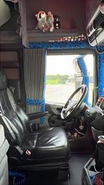 Set zij gordijen grijs / blauw pluche / raamband, Ophalen of Verzenden, Gebruikt