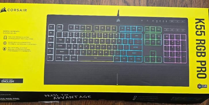 Corsair K55 RGB Pro toetsenbord, Computers en Software, Toetsenborden, Zo goed als nieuw, Qwerty, Bedraad, Gaming toetsenbord