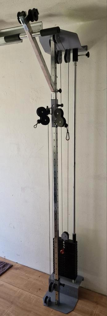 Enraf Pully Krachtstation, Sport en Fitness, Fitnessapparatuur, Gebruikt, Krachtstation, Armen, Benen, Borst, Rug, Metaal, Ophalen