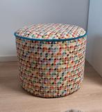 Unieke kleurrijke poef, Huis en Inrichting, Banken | Voetenbanken en Poefen, Minder dan 50 cm, Rond, Nieuw, Minder dan 50 cm