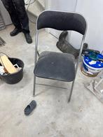 Zwarte Klapstoel - Gebruikt, Huis en Inrichting, Stoelen, Gebruikt, Zwart, Ophalen of Verzenden, Metaal