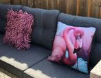 Sierkussens tuin 2x flamingo en 2x roze slierten, Verzenden, Nieuw