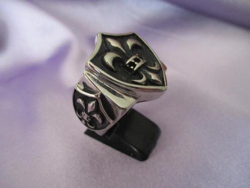 Fleur de Lys ring, Ø 21 mm, Sieraden, Tassen en Uiterlijk, Ringen, Nieuw, Heer, 20 of groter, Zilver, IJzer of Staal, Verzenden