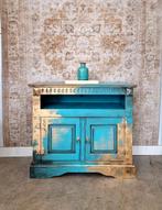 India Ibiza tvkast/ oosterse blauwe en goud dressoir, Ophalen of Verzenden