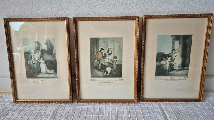 Originele Oude Engelse Prenten (3), Antiek en Kunst, Kunst | Etsen en Gravures, Ophalen of Verzenden