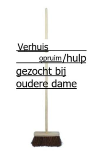 Verhuishulp gevraagd voor oudere dame beschikbaar voor biedingen