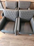 4 grijze stoelen op wieltjes, Ophalen, Gebruikt, Grijs
