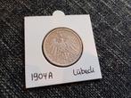 2 Mark Lubeck 1904 Duitsland Zilver Zeldzaam, Ophalen of Verzenden, Duitsland, Losse munt, Zilver