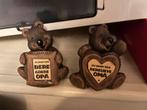 Beeldjes beren “opa en oma “ bruin, Ophalen of Verzenden, Zo goed als nieuw, Dier