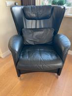 Stijlvolle leren De Sede fauteuil met hocker, Ophalen, Zo goed als nieuw, Leer, 75 tot 100 cm