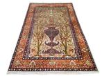 Handmade Persian wool Kashmir carpet Paradise 141x200cm, Gebruikt, 100 tot 150 cm, Persian Kashmir vintage oosters hype, 200 cm of meer