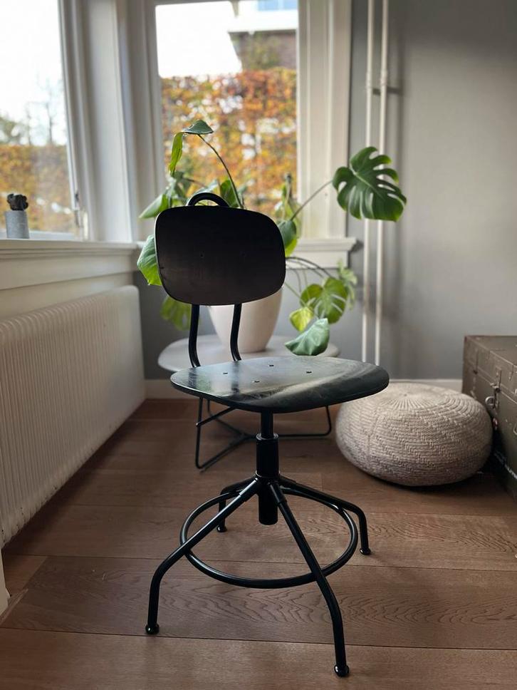 IKEA KULLABERG bureaustoel - Zwart, Huis en Inrichting, Stoelen, Gebruikt, Eén, Hout, Zwart, Ophalen