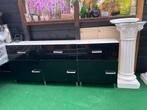 Zwarte ladekast / dressoir – strak & modern, Ophalen, Zo goed als nieuw, 25 tot 50 cm, 150 tot 200 cm