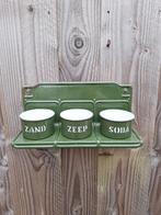 Oud zand-zeep-soda met gouden biesrandje, Ophalen of Verzenden